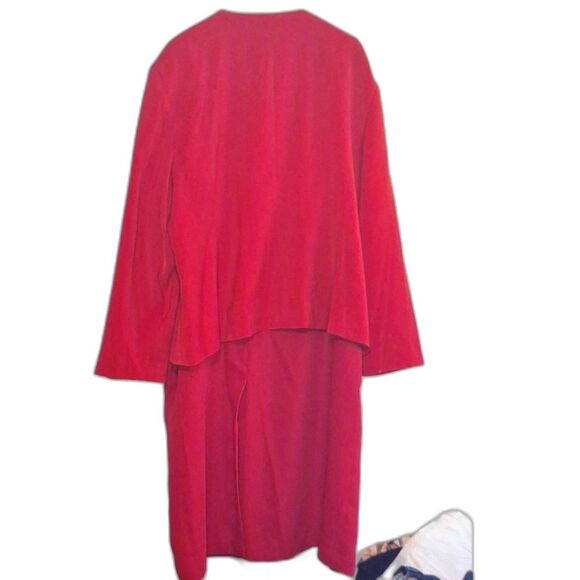 A Champagne Women's Two Piece Dress Red Vintage Embellished Grandma Core 24W - Picture 11 of 11